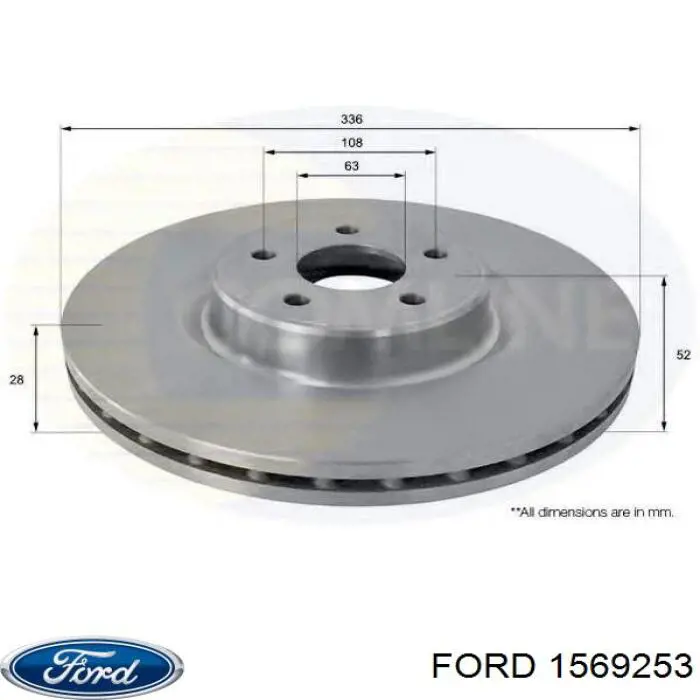 Тормоз дисковый передний Ford 1569253 цена, от 90.62 USD