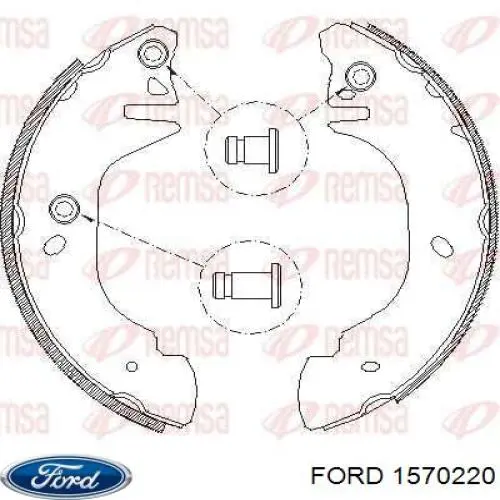Задние барабанные колодки 1570220 Ford