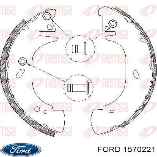Купить 1570221 Ford Задние барабанные тормозные колодки