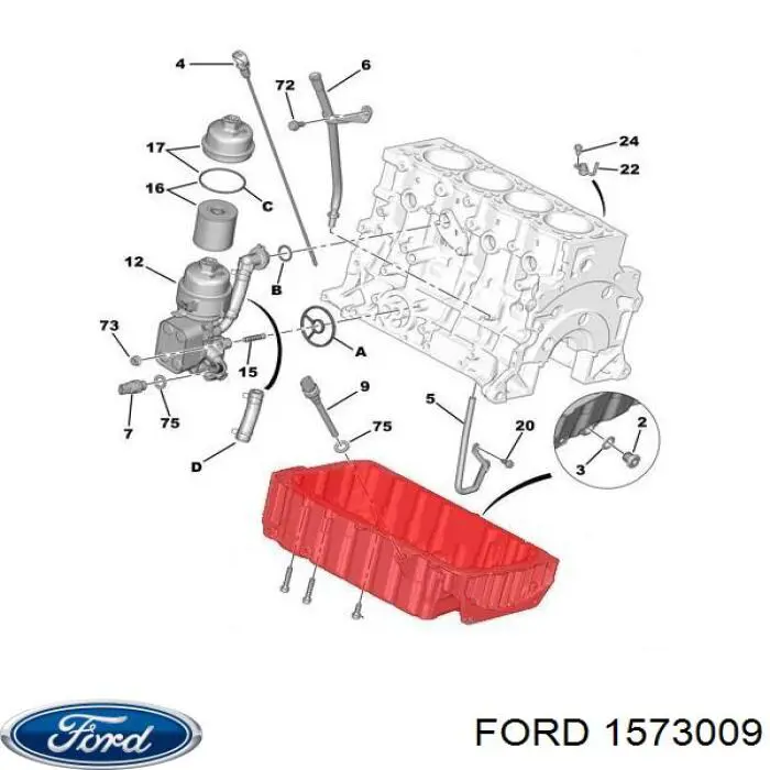 Масляный поддон двигателя Ford 1573009 цена, от 88.68 USD