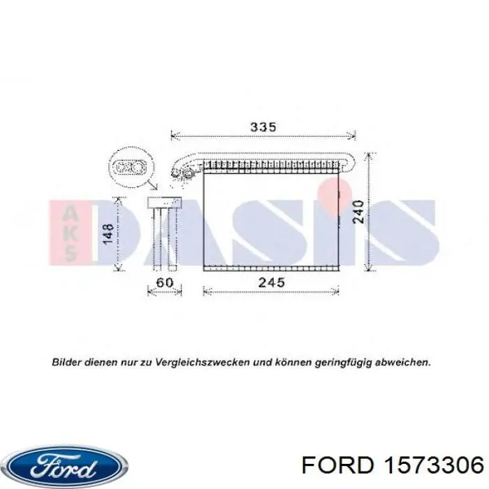 Испаритель кондиционера 1573306 Ford