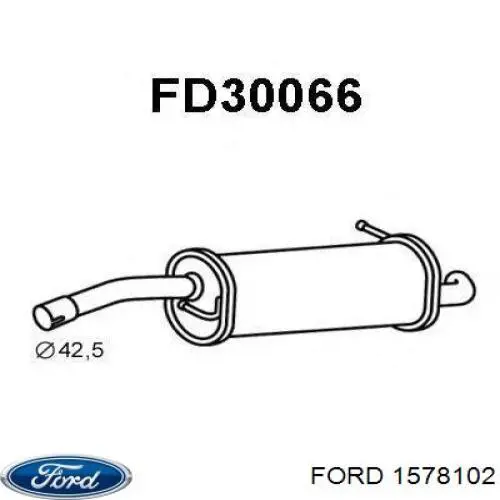 Купить 1578102 Ford Глушитель задний