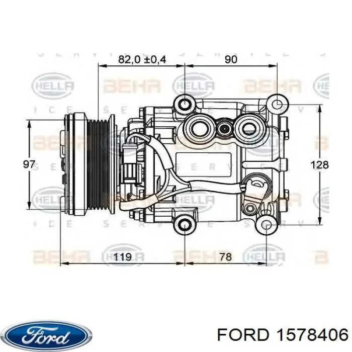 Купить 1578406 Ford Компрессор климатической установки