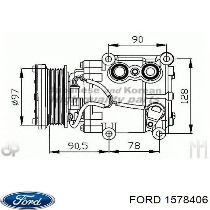 Компрессор системы кондиционирования Ford 1578406 цена, от 42.41 USD