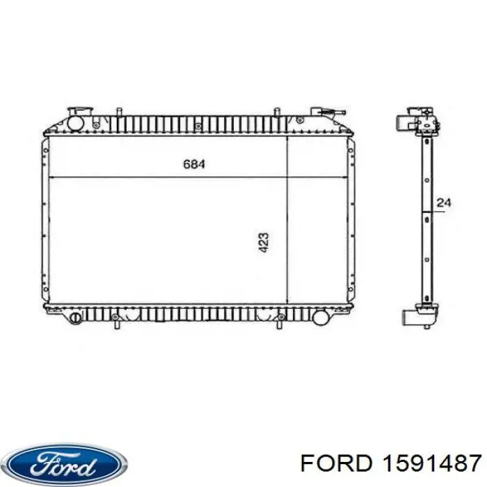 1591487 Ford bota de proteção direita do mecanismo de direção (de cremalheira)