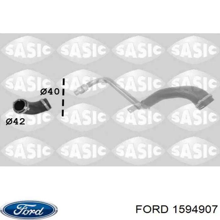 1594907 Ford шланг (патрубок интеркуллера левый)