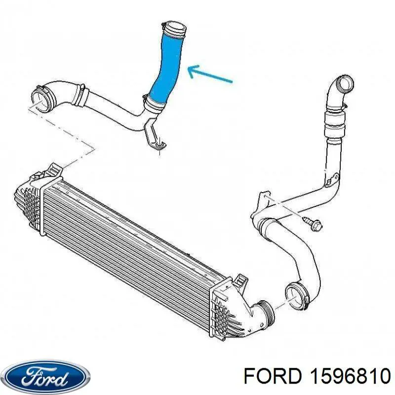 1596810 Ford шланг (патрубок интеркуллера правый)