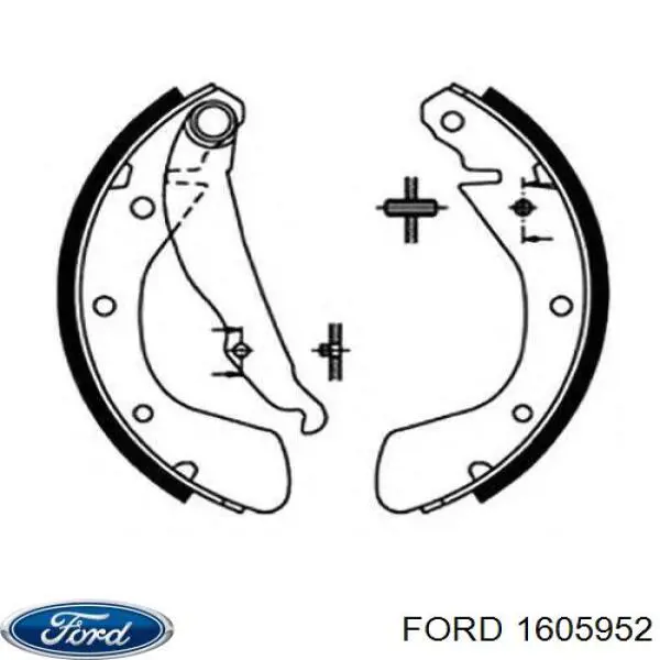 1605952 Ford sapatas do freio traseiras de tambor