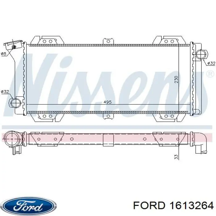 Радиатор 77FB8005FG Ford