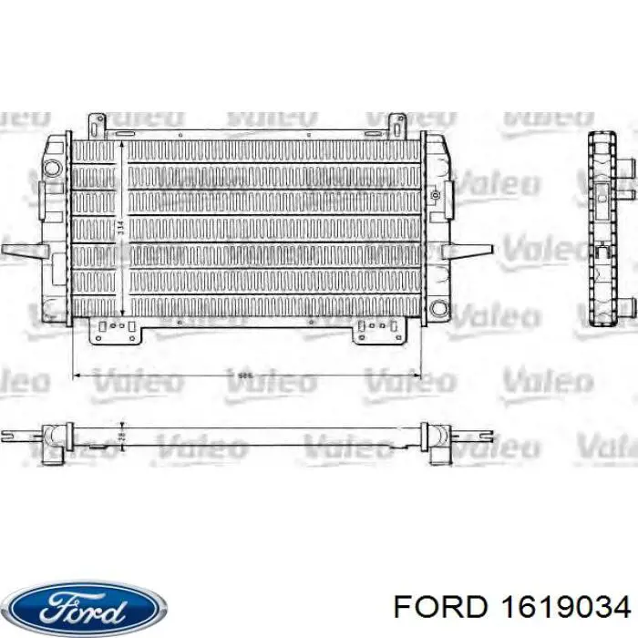 Купить 1619034 Ford Радиатор водяной