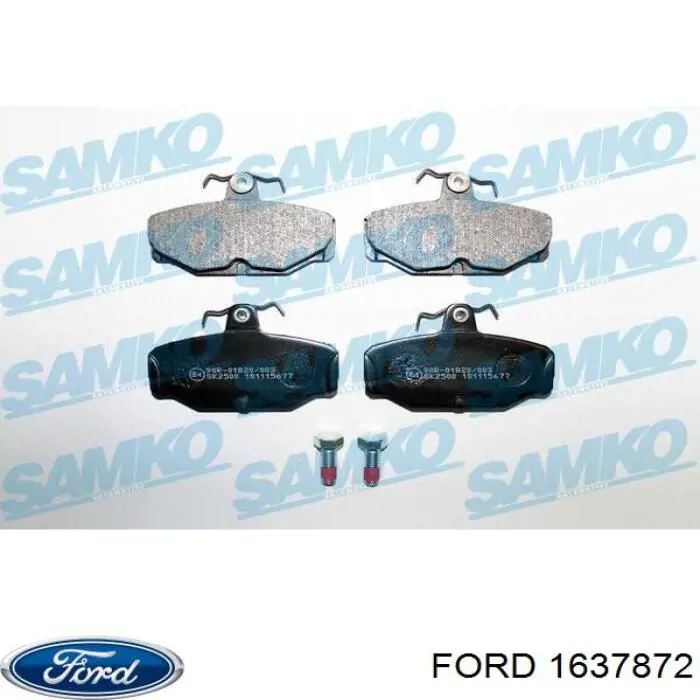 Задние тормозные колодки 1637872 Ford