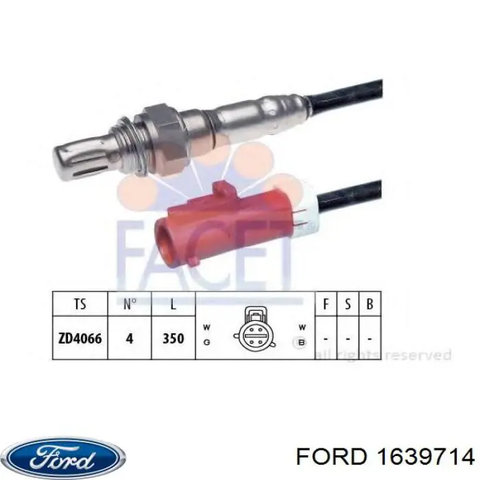 1639714 Ford лямбда-зонд, датчик кислорода после катализатора