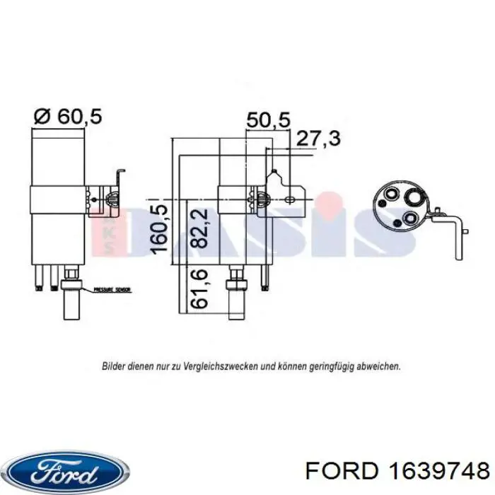 Осушитель кондиционера 1639748 Ford