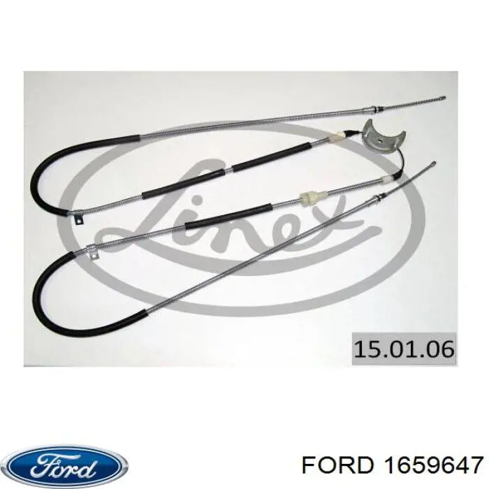 1659647 Ford трос ручного тормоза задний правый/левый