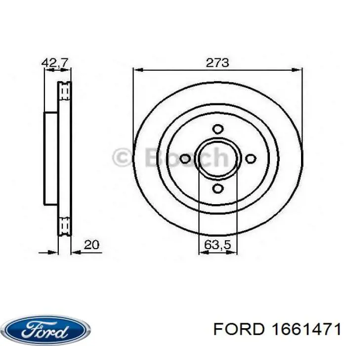 Тормозные диски 1661471 Ford