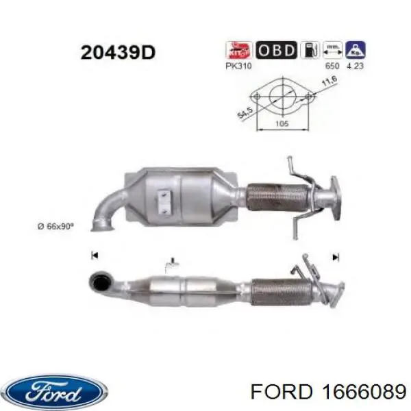1666089 Ford конвертор - катализатор