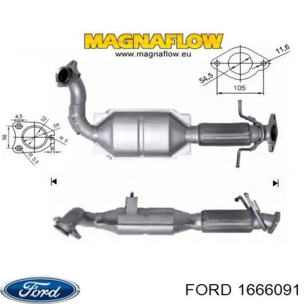 Каталитический нейтрализатор отработавших газов Ford 1666091 цена, от 194.77 USD
