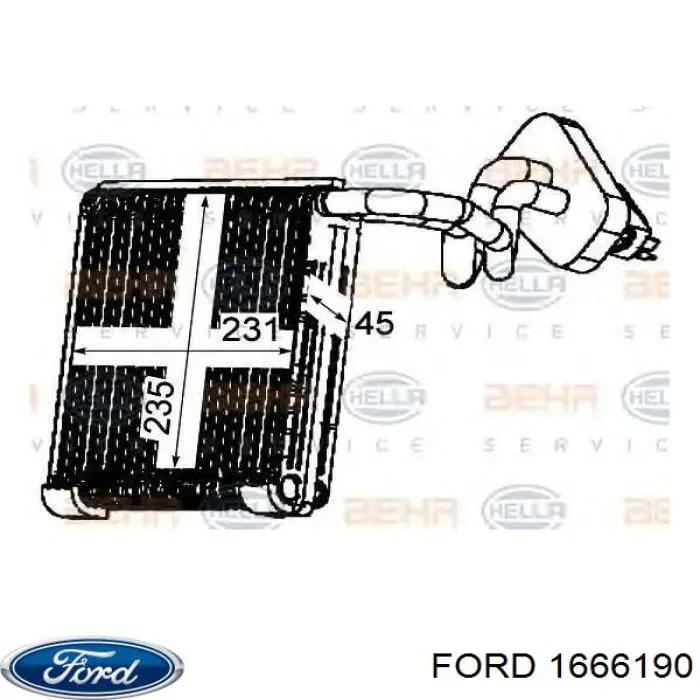 1666190 Ford испаритель кондиционера