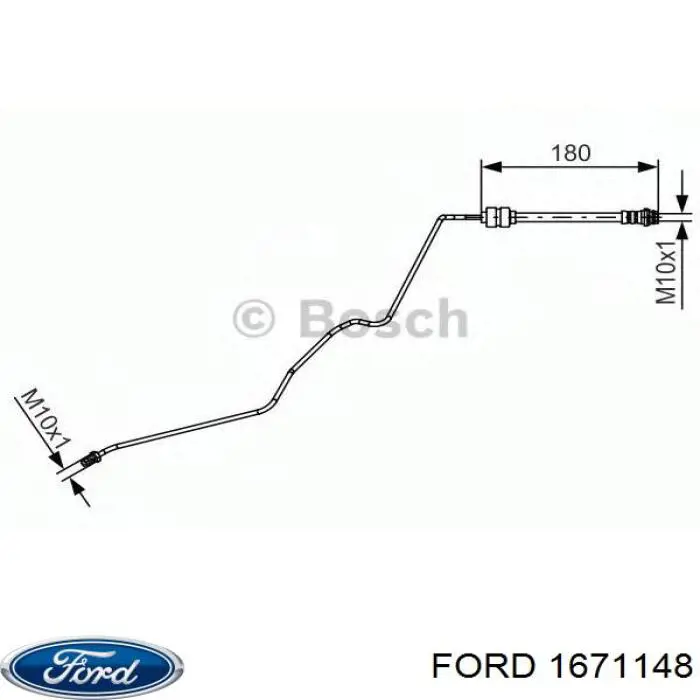 1671148 Ford mangueira do freio traseira esquerda