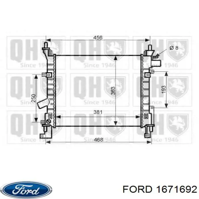 Радиатор охлаждения двигателя Ford 1671692 цена, от 35.26 USD