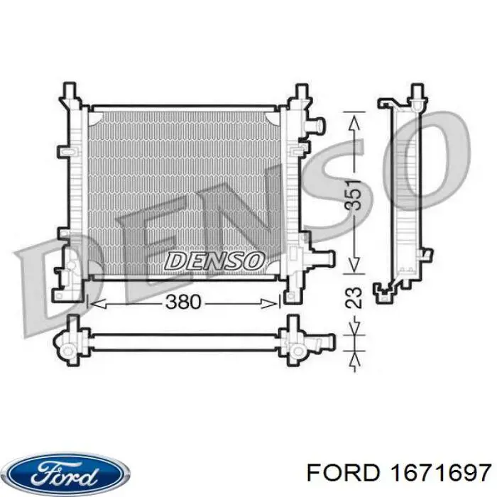 Радиатор охлаждения двигателя Ford 1671697 цена, от 28.15 USD