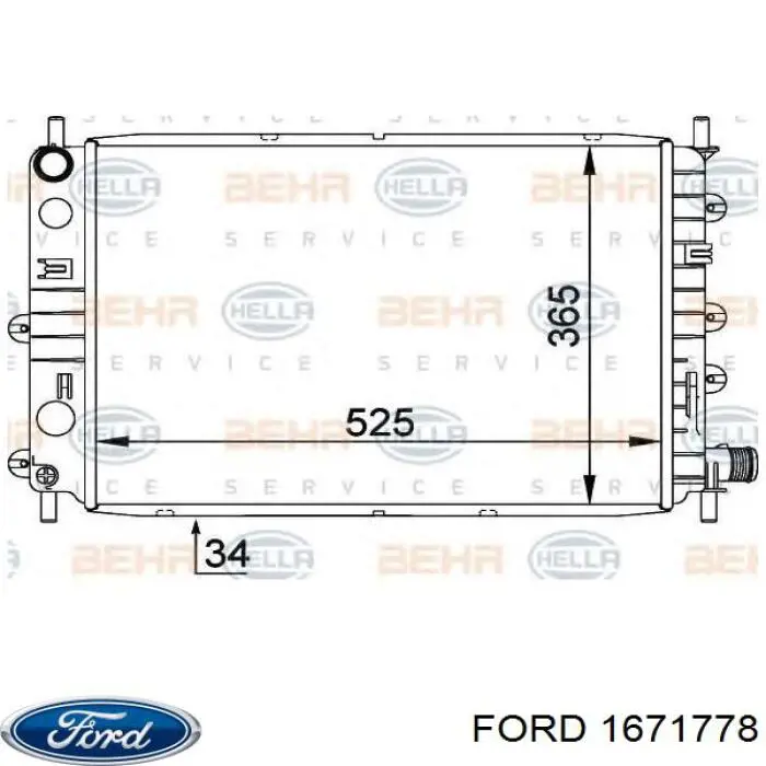 1671778 Ford радиатор
