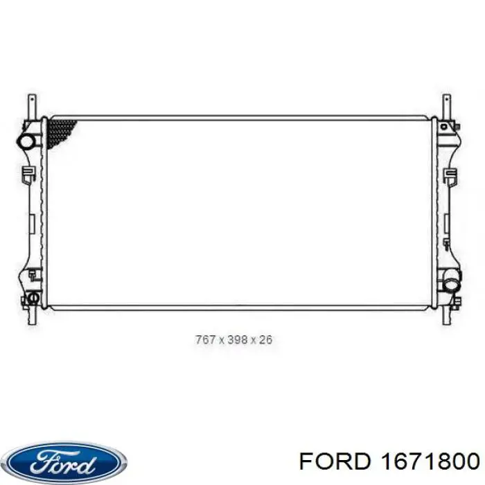 Радиатор охлаждения двигателя Ford 1671800 цена, от 59.55 USD