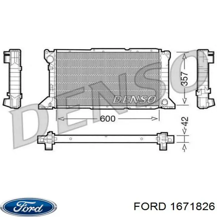 Радиатор охлаждения двигателя Ford 1671826 цена, от 74.22 USD