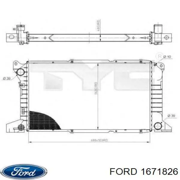 Купить 1671826 Ford Радиатор водяной
