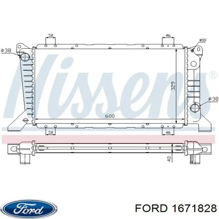 Радиатор охлаждения двигателя Ford 1671828 цена, от 73.20 USD