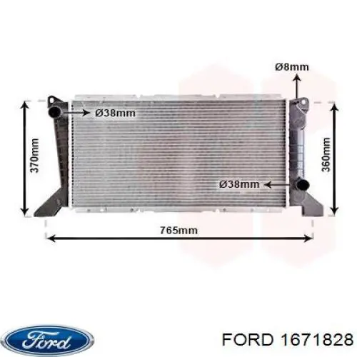 Купить 1671828 Ford Радиатор водяной