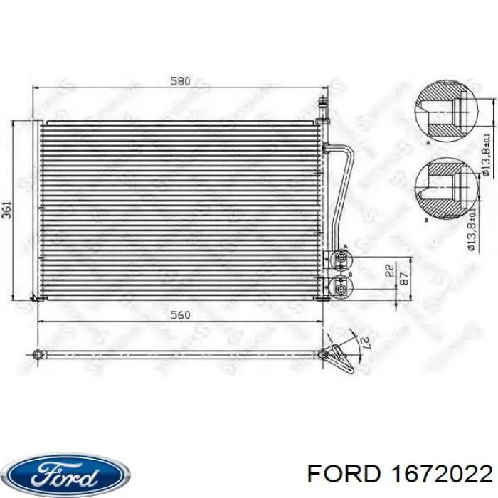 Купить 1672022 Ford Радиатор системы охлаждения кондиционера