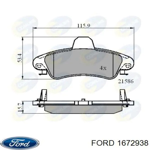 Купить 1672938 Ford Колодки тормозные задние, дисковые