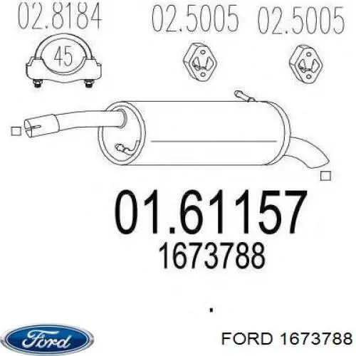Купить 1673788 Ford Глушитель задний