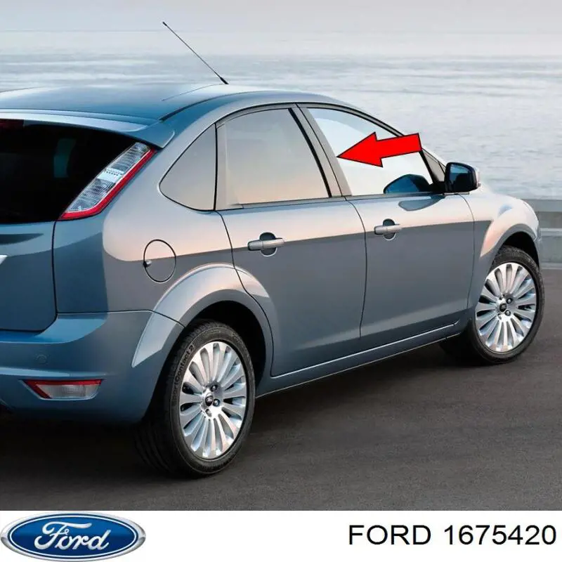 1675420 Ford placa sobreposta vertical da porta dianteira esquerda