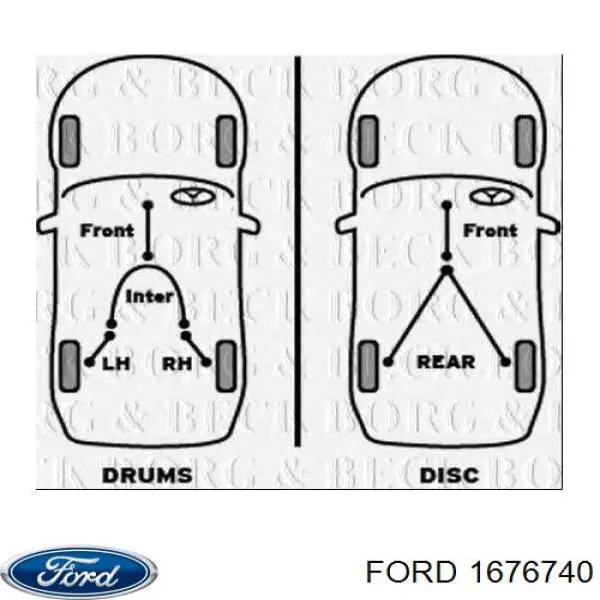 Трос ручного тормоза передний Ford 1676740 цена, от 8.31 USD