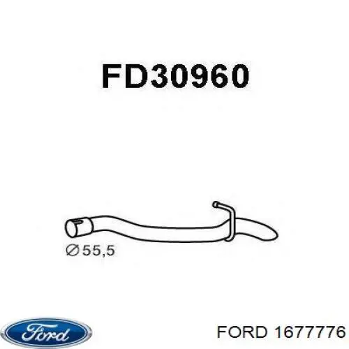 Глушитель, задняя часть 1677776 Ford