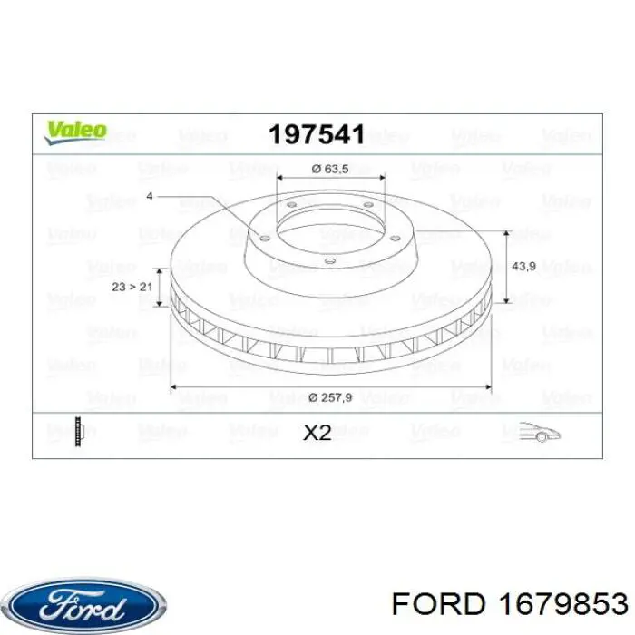 Тормоз дисковый передний Ford 1679853 цена, от 36.50 USD