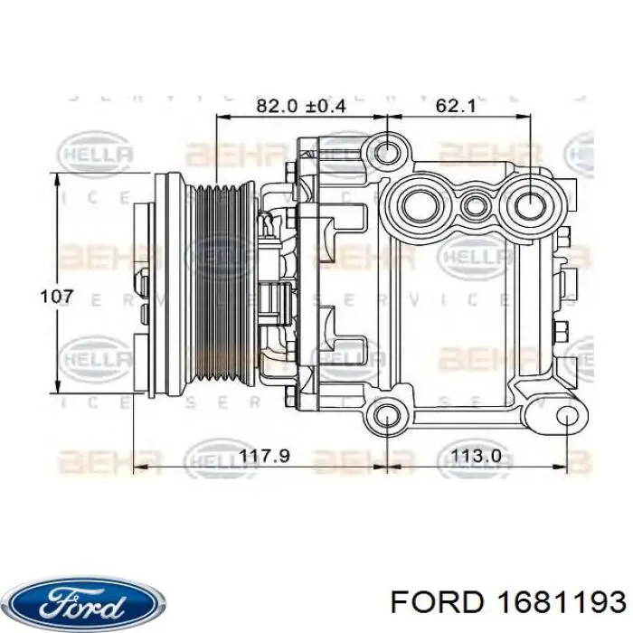 Компрессор кондиционера 1681193 Ford