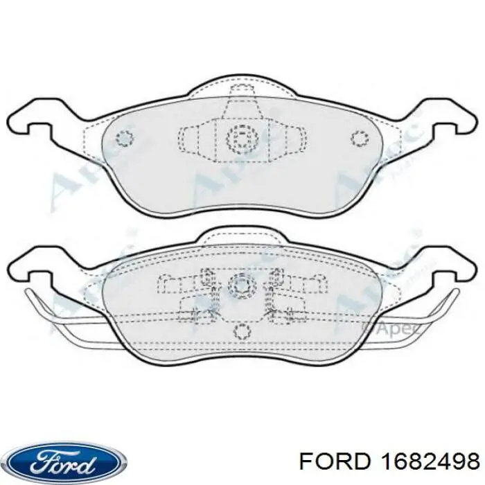 Передние тормозные колодки 1682498 Ford