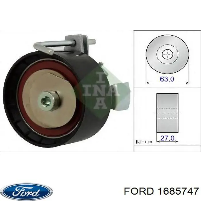 Rodillo, cadena de distribución 1685747 Ford