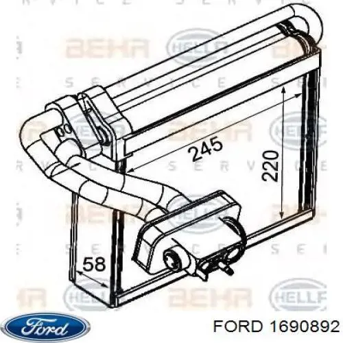 Радиатор испарителя кондиционера Ford 1690892 цена, от 45.05 USD