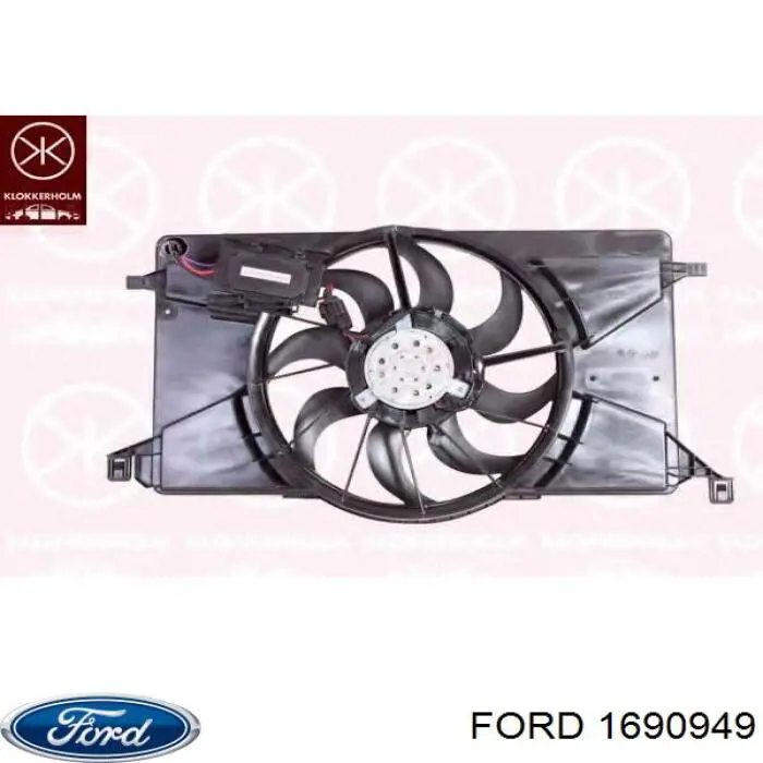 1690949 Ford ventilador elétrico de esfriamento montado (motor + roda de aletas)