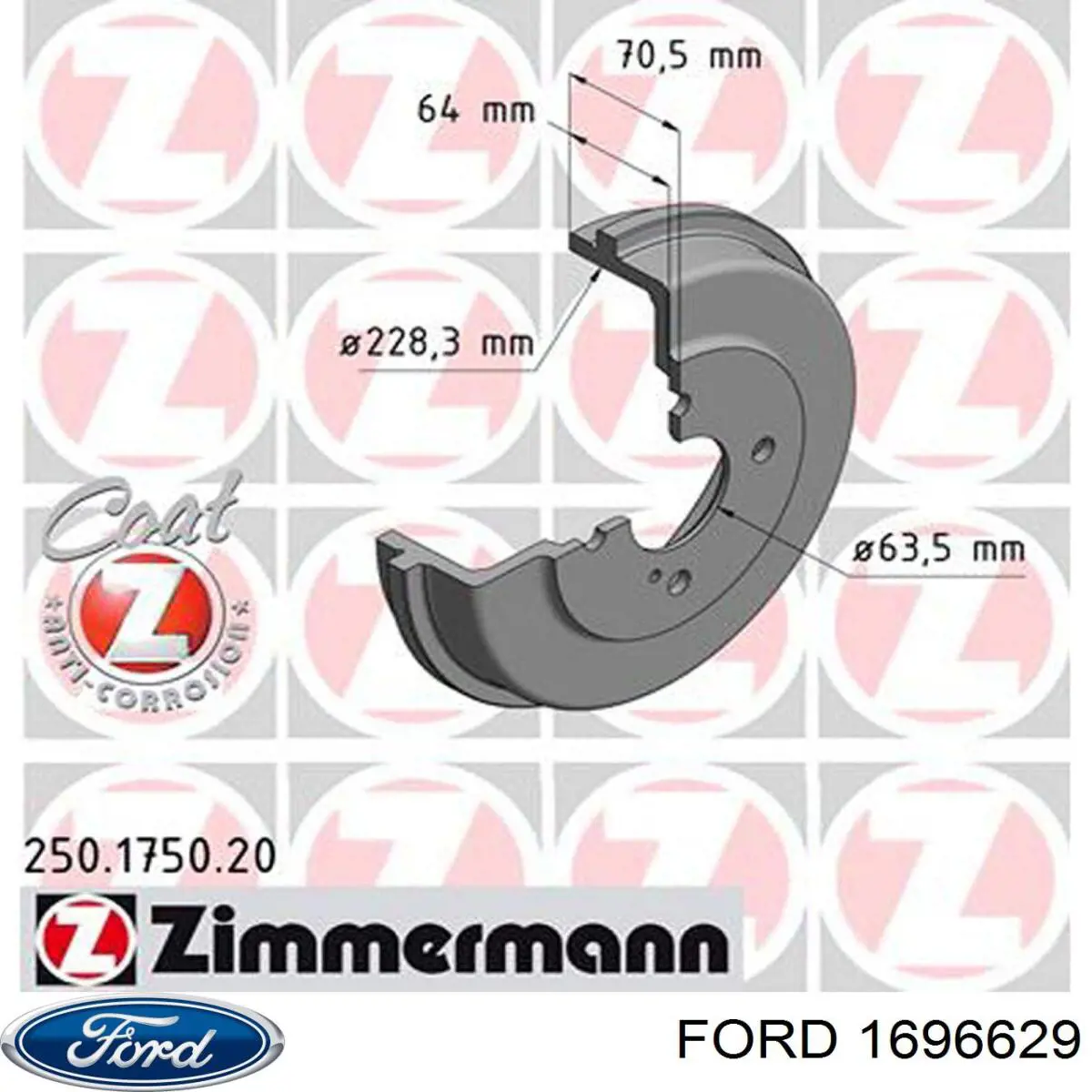 Купить 1696629 Ford Задние барабанные тормозные колодки