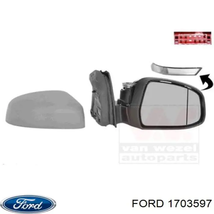 Стекло зеркала заднего вида, правого Ford 1703597 цена, от 30.07 USD