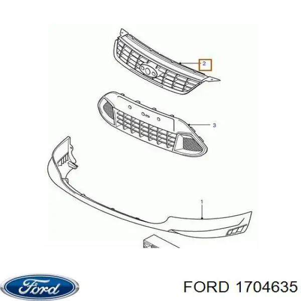 Решетка радиатора 1518008 Ford