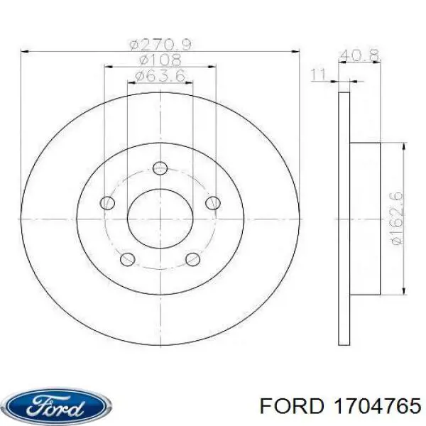 1704765 Ford диск тормозной задний