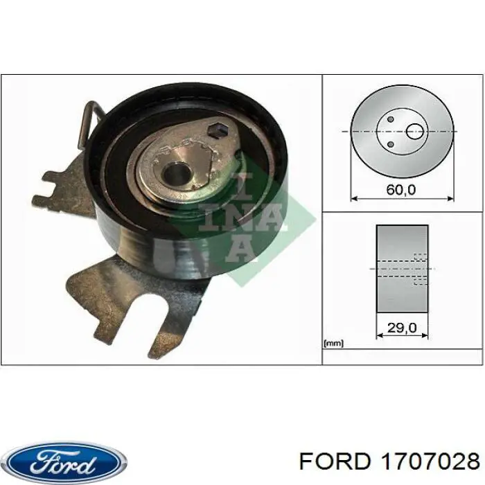 Ролик натяжителя ремня газораспределения Ford 1707028 цена, от 26.83 USD