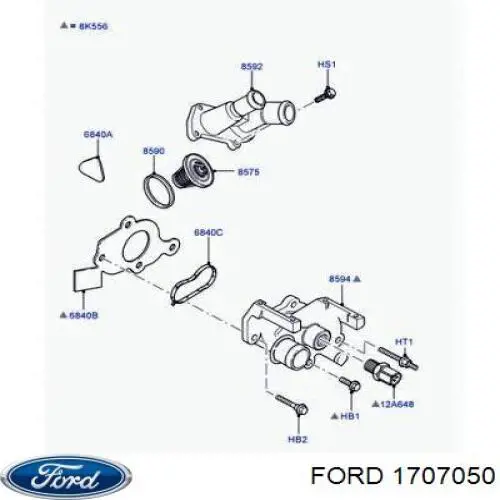 Кожух термостата Ford 1707050 цена, от 9.86 USD