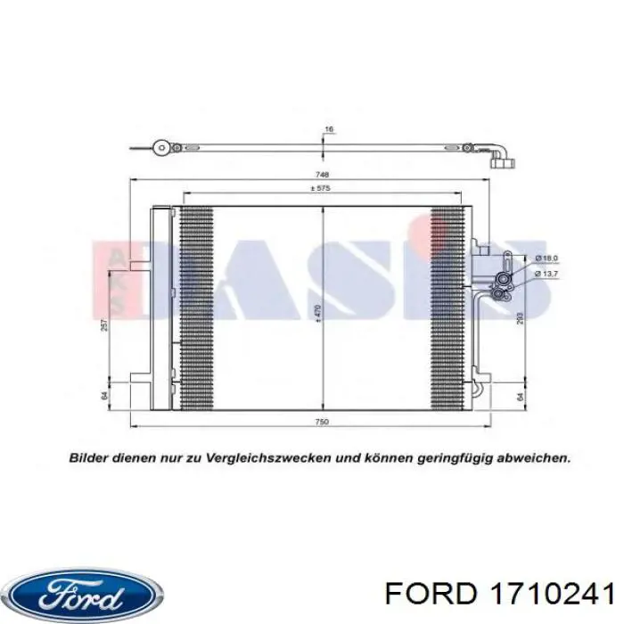 Конденсатор кондиционера Ford 1710241 цена, от 90.70 USD